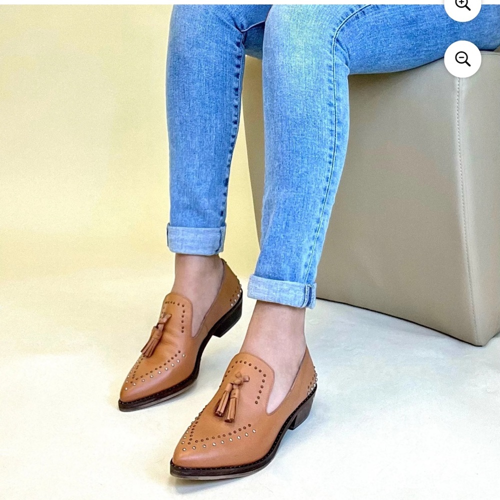 Free People Tan Tassel Loafers